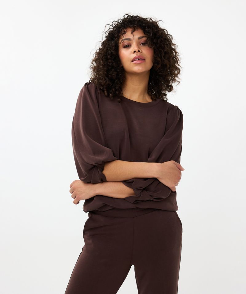 F24.05504 Sweater Twisted Sleeve - Chocolate