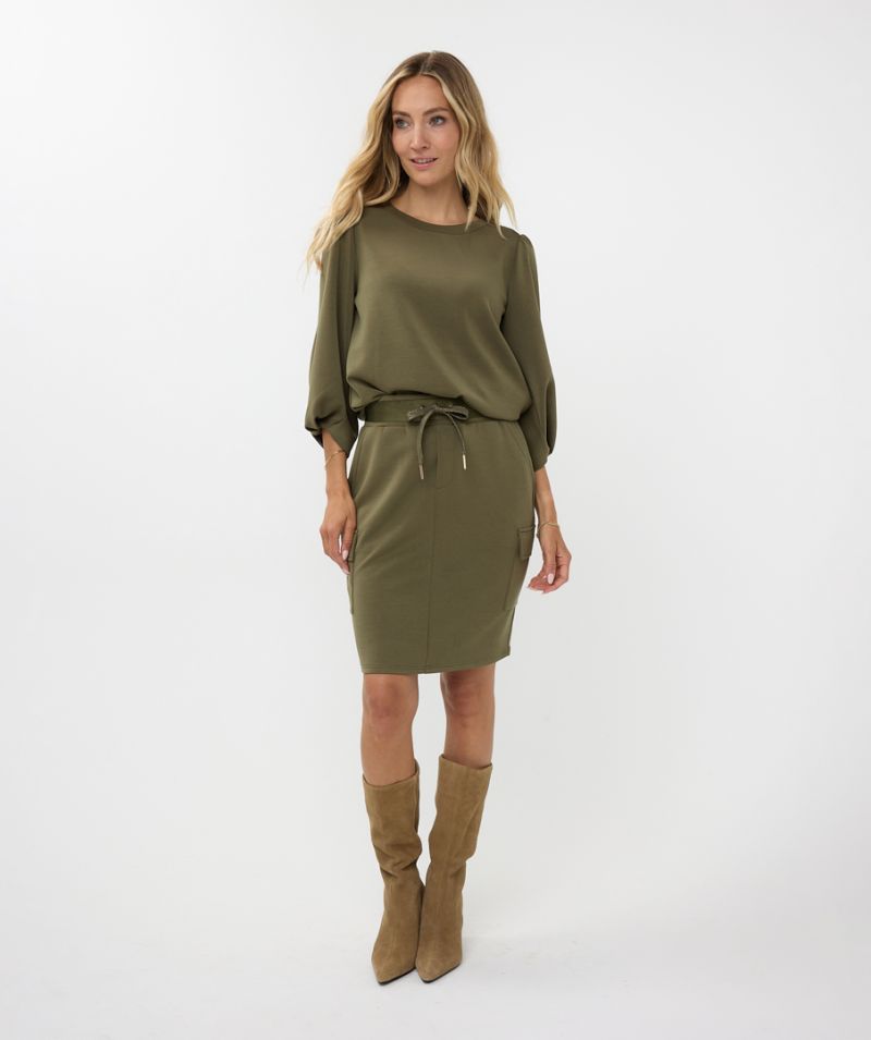 F24.05504 Sweater Twisted Sleeve - Moss Green