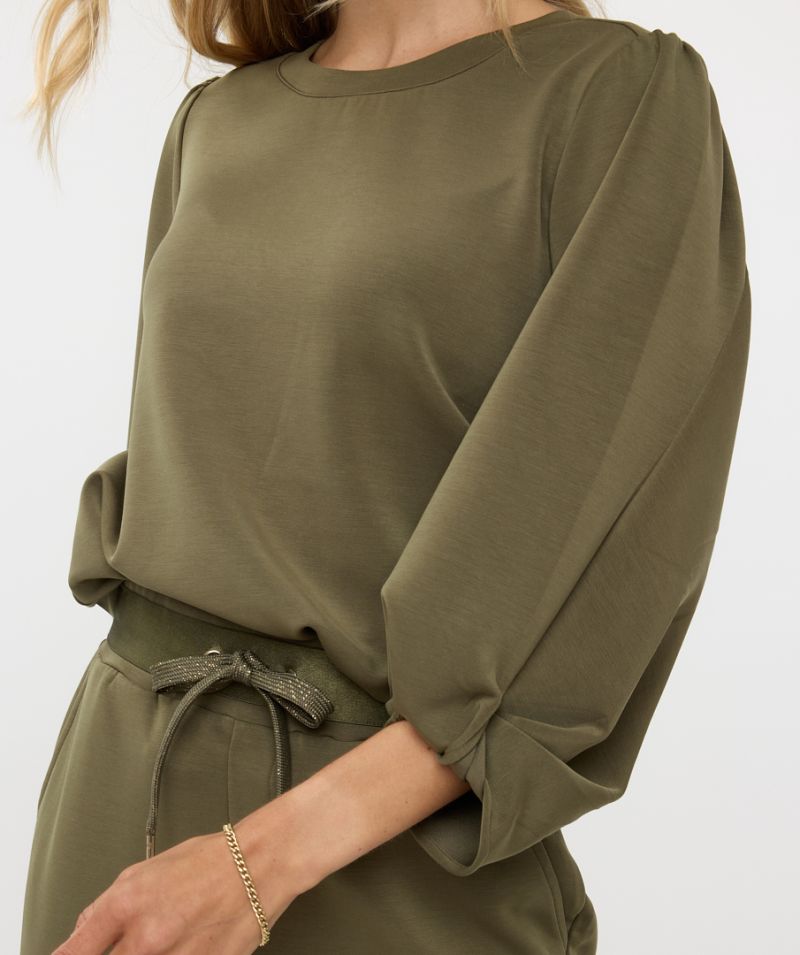 F24.05504 Sweater Twisted Sleeve - Moss Green