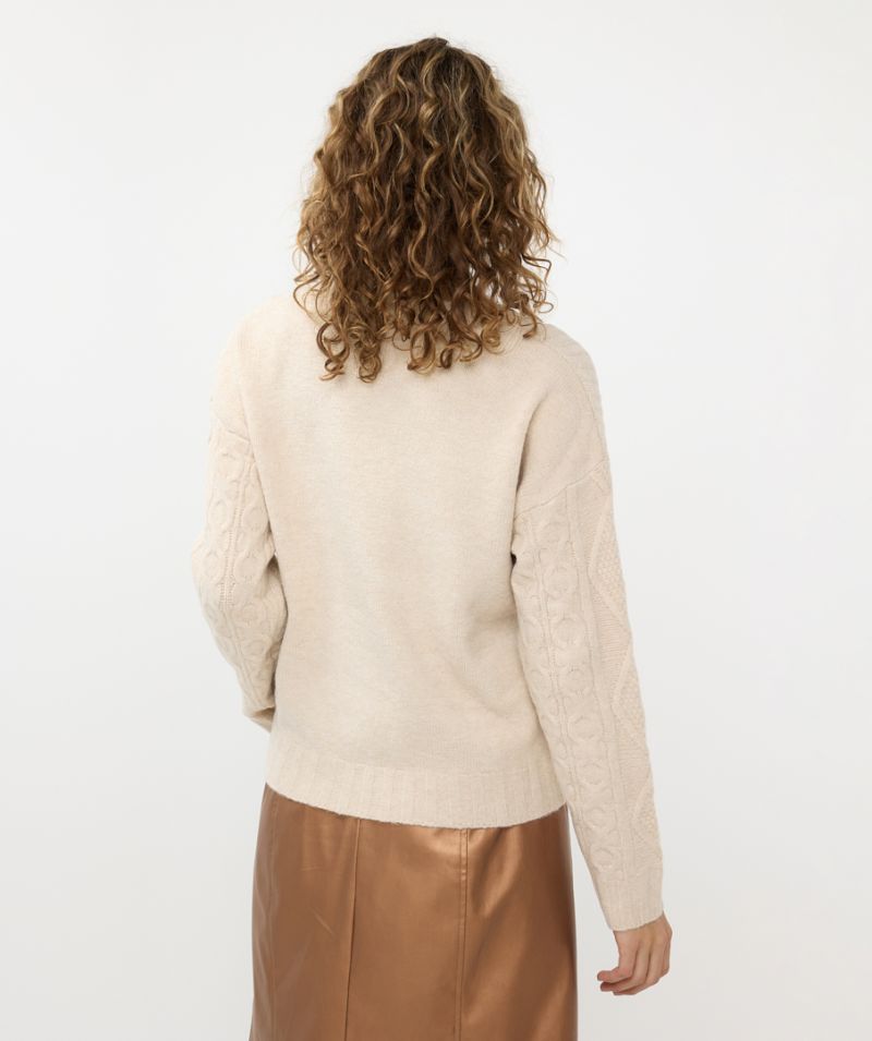 F24.18504 Sweater Melange - Biscuit