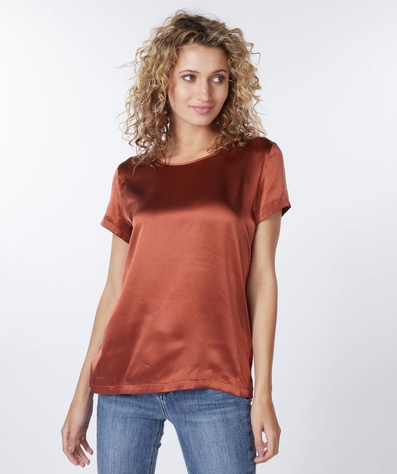 F22.33500 T-Shirt Silk - Copper Brown