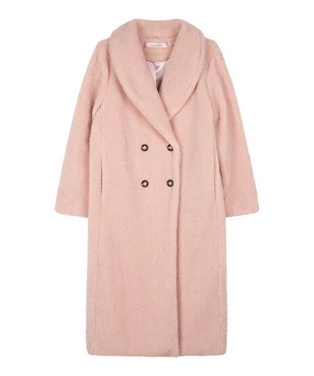F22.37506 Coat Double Breasted Boucle - Sepia Rose