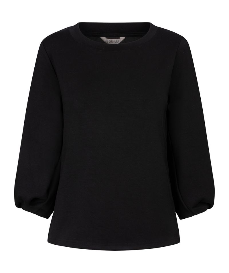 F23.05503 Sweater Twisted Sleeve - Zwart