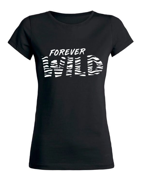T-Shirt -Forever Wild - Zwart