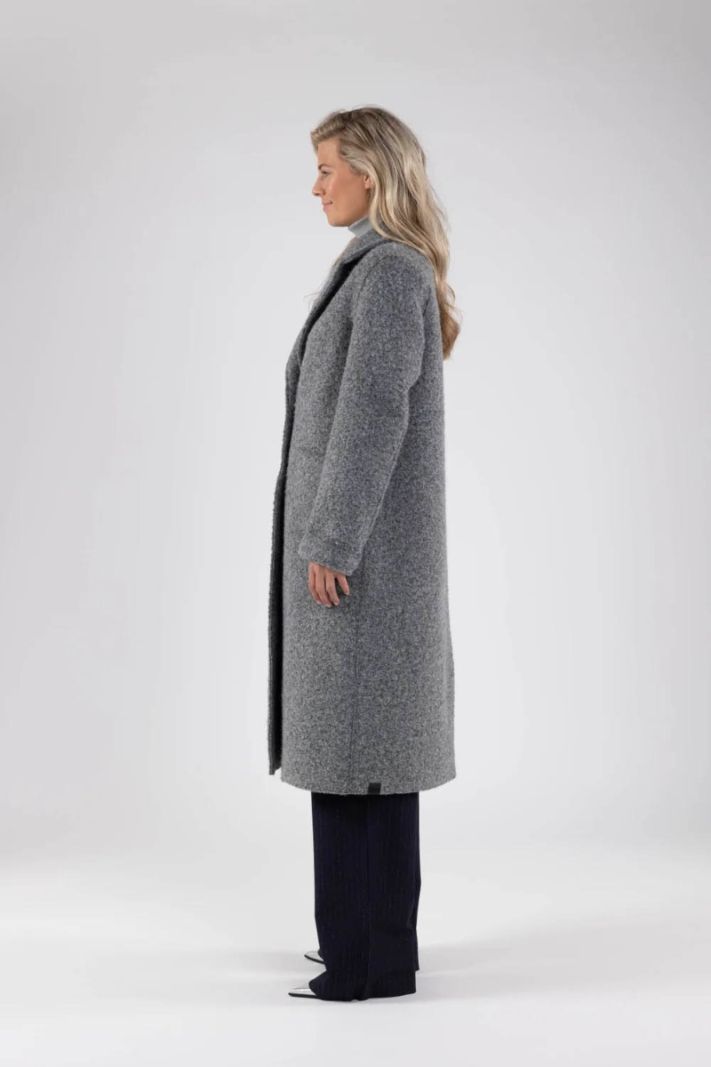 FW24059 Mace Lange Jas Boucle - Grey