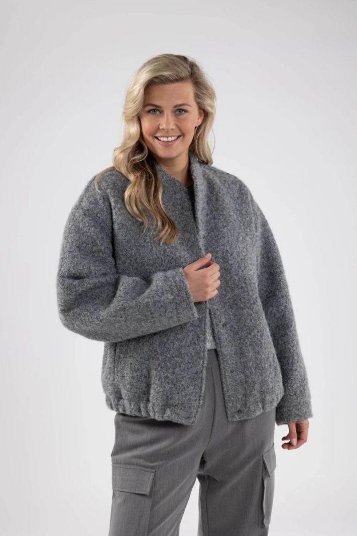 FW2411021 Baltimore Korte Jas Boucle - Grey