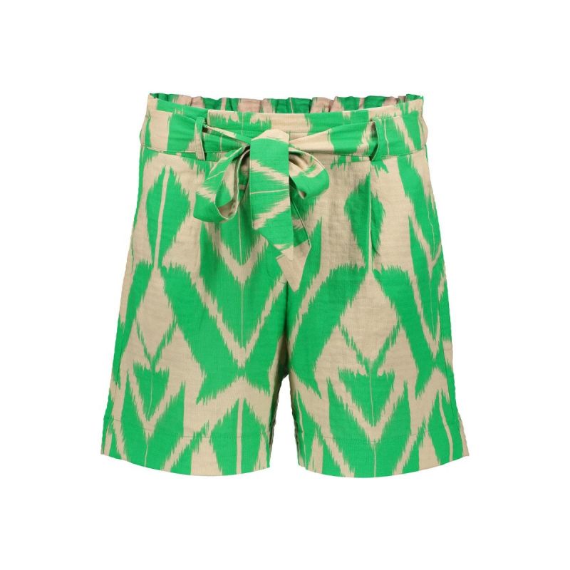 31267-20 Shorts met Print - Green/Sand