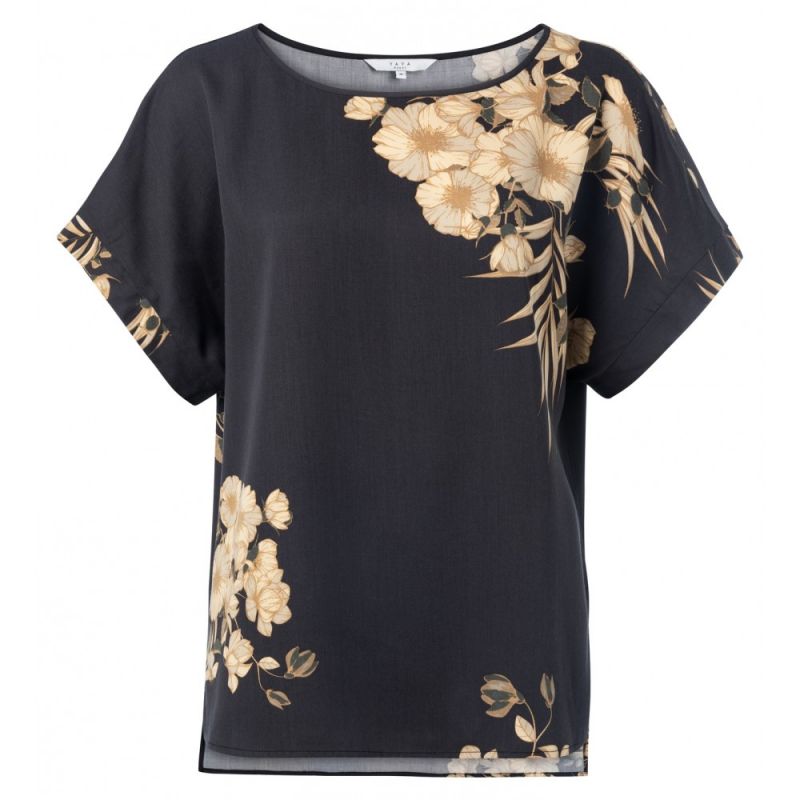 Bloemen Print Shirt - Zwart