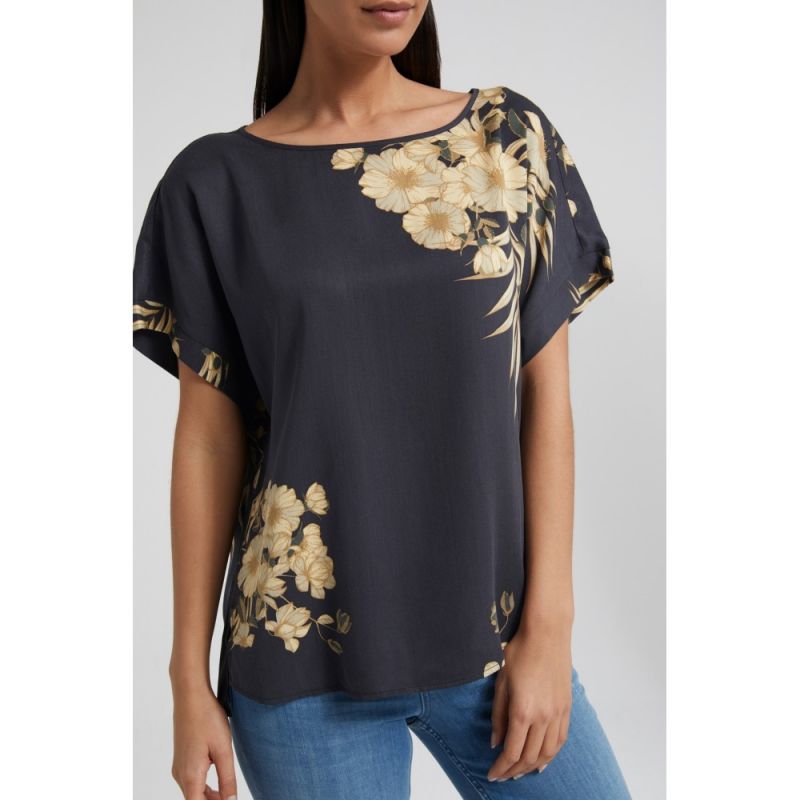 Bloemen Print Shirt - Zwart