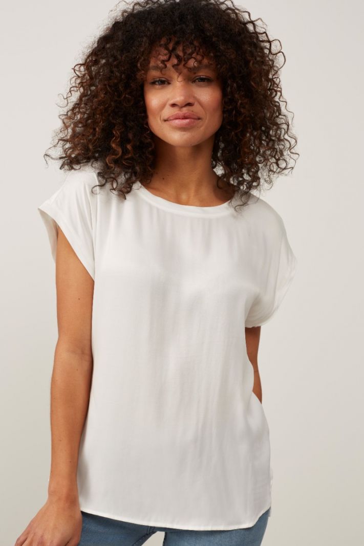 01-701010N Shirt met Kapmouwtje - Off White