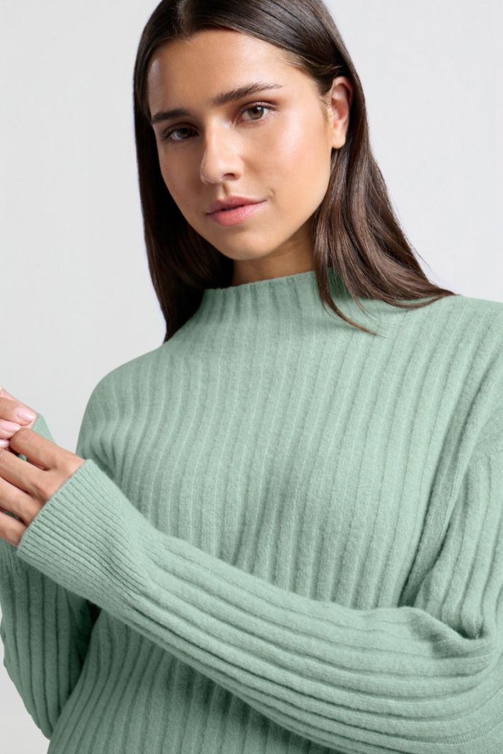 01-000122-409 Trui met Turtleneck - Jade Green 