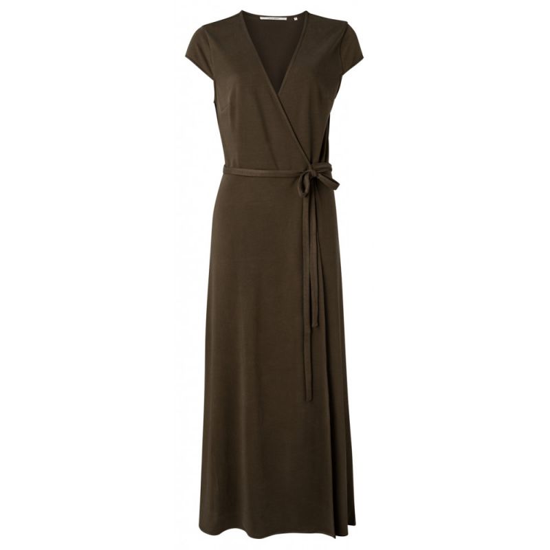 Jersey Wrap Dress - Donker Bruin