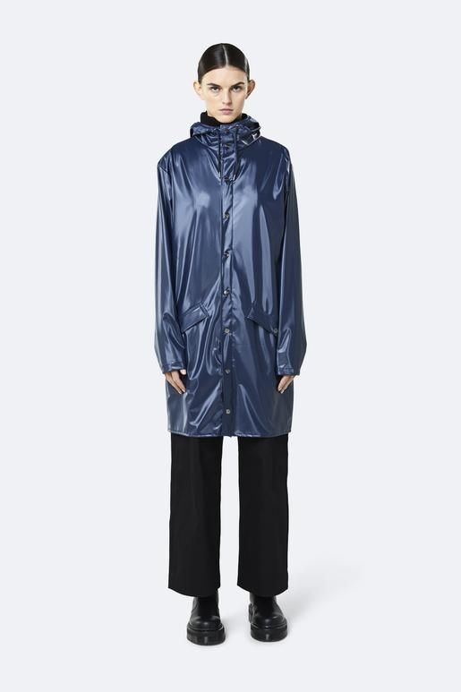 Raincoat Long - Blauw Glans