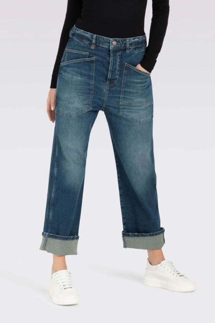 2321-90-0361 Baggy Straight Jeans - Trendy Tinted