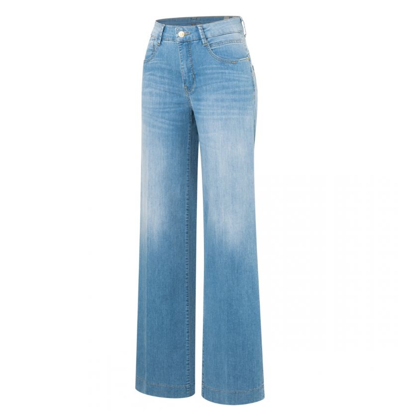5233-90-0391 Rich Palazzo Jeans - Mid Blue 