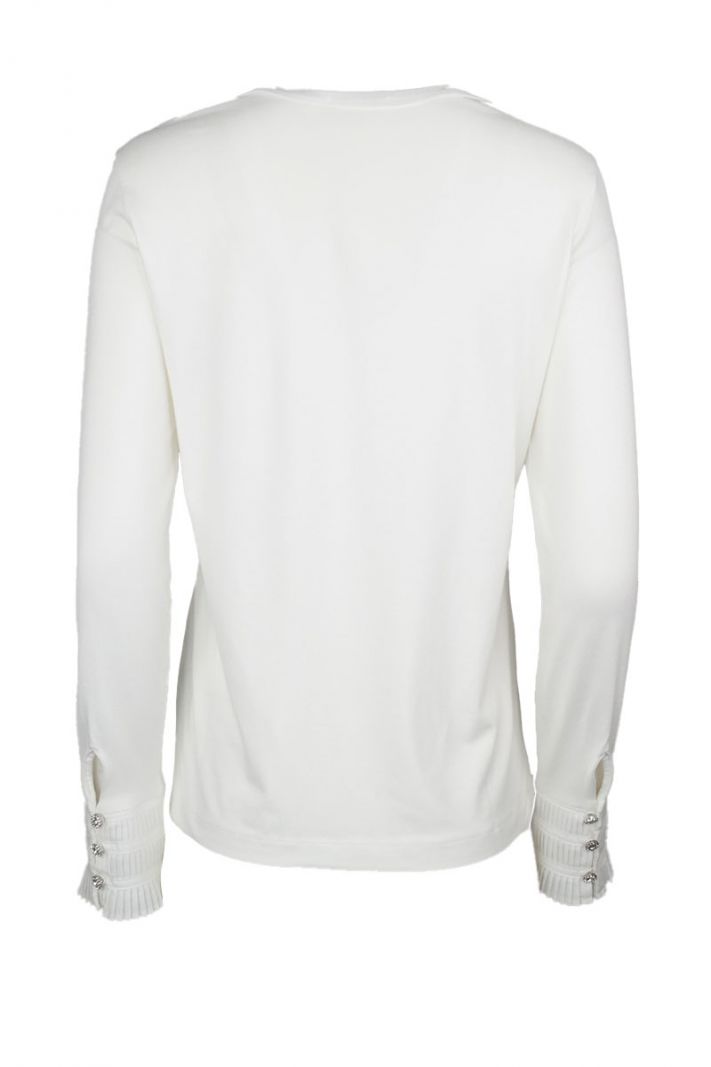 231-114603 Shirt met Gedetailleerde Cuffs - Off White