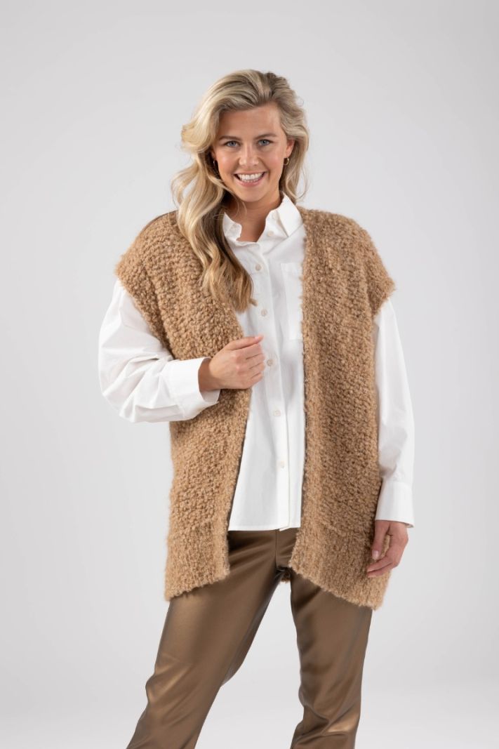 FW241817 Gilly Gilet Lurex - Camel