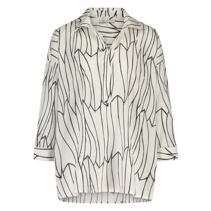 SS240429 Ellie Blouse - Off White/Zwart