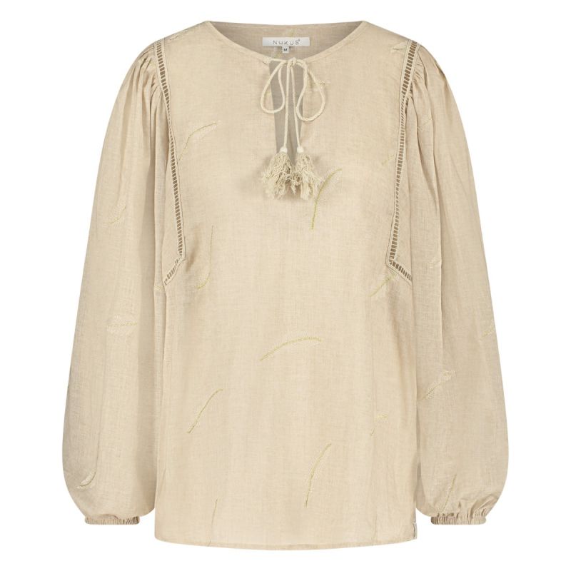 SS240451 Cecile Blouse Feather - Zand