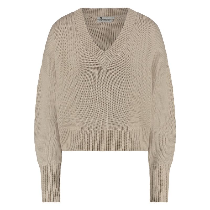 SS23623 Guz Sweater V-Neck - Zand