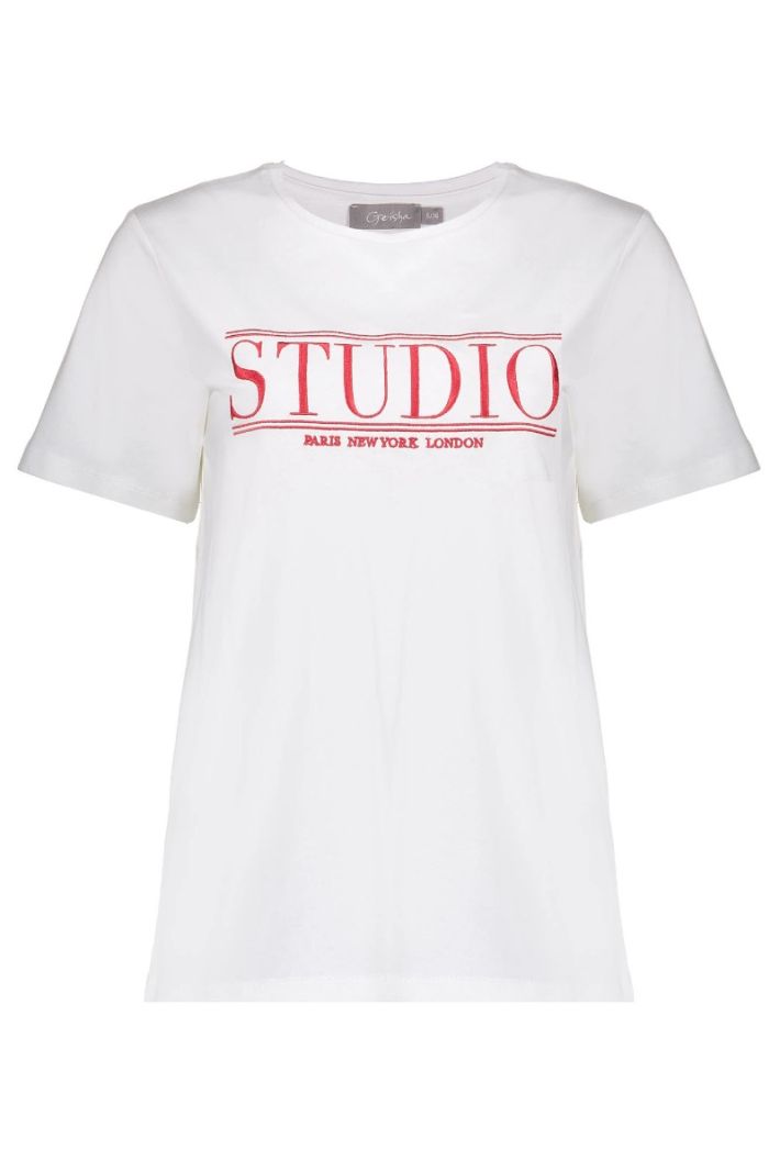 42635-24 T-Shirt met Print Studio - Off White