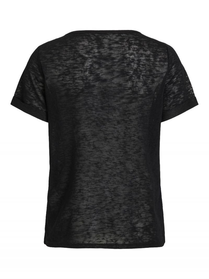 Tessi T-Shirt met V-Hals - Zwart