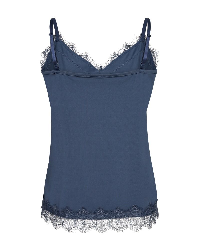 120962 FQBicco Singlet met Kant - Vintage Indigo