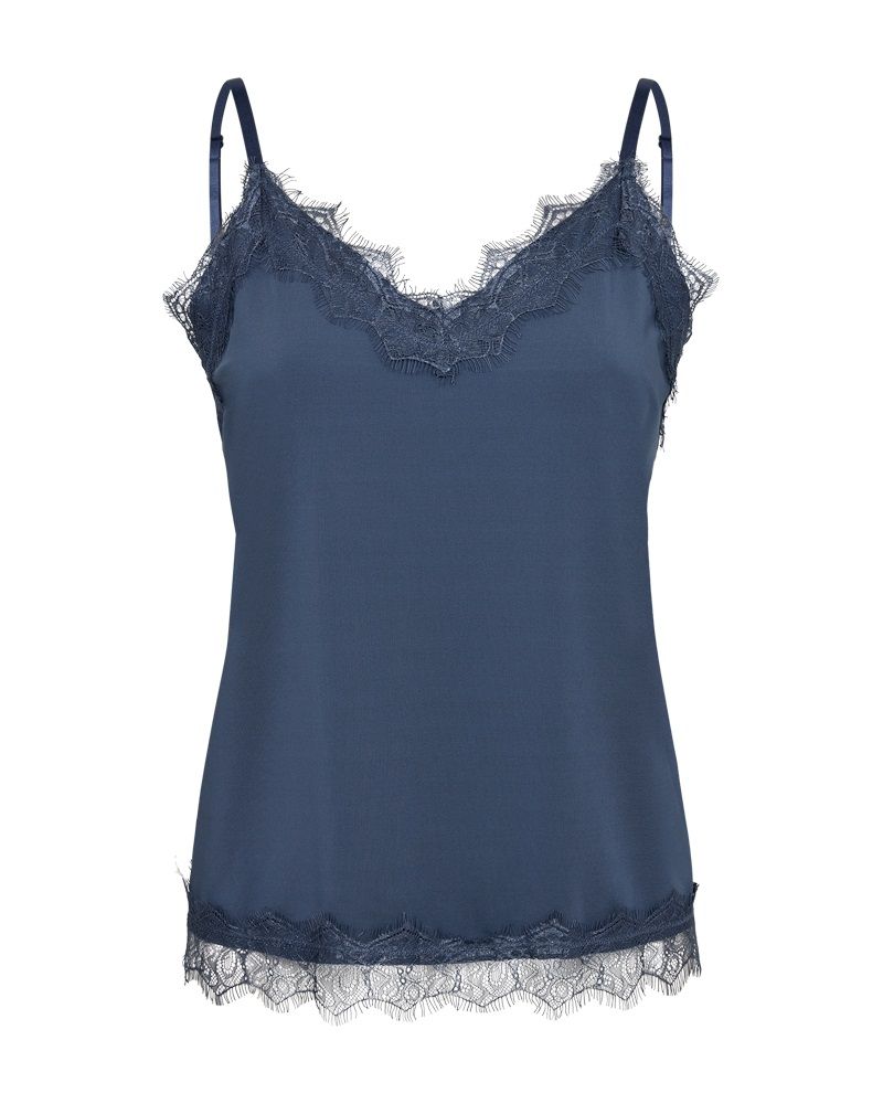 120962 FQBicco Singlet met Kant - Vintage Indigo