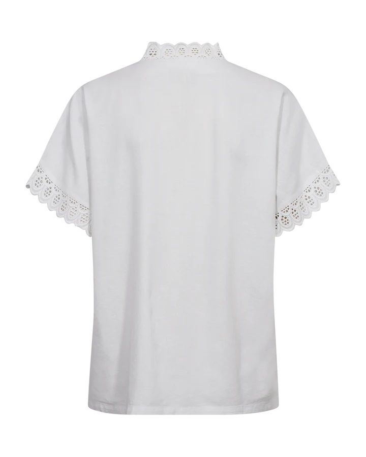 204180 FQLarry Blouse met Korte Mouw - Brilliant White