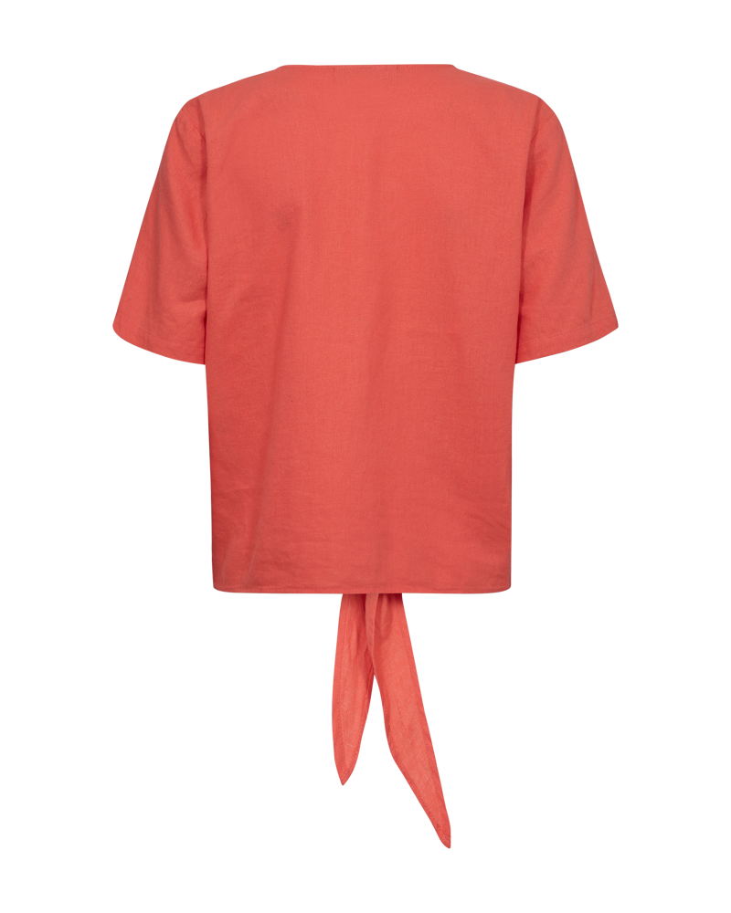204238 FQLava Blouse met Knoopdetail - Hot Coral