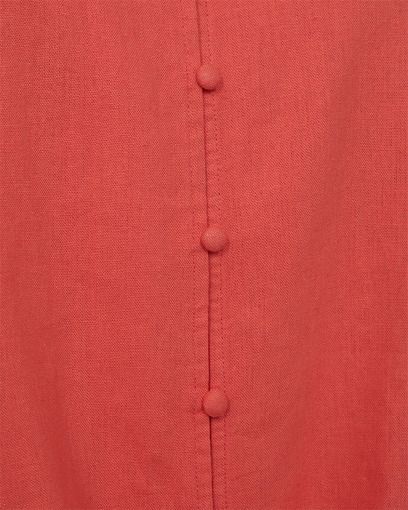 204238 FQLava Blouse met Knoopdetail - Hot Coral