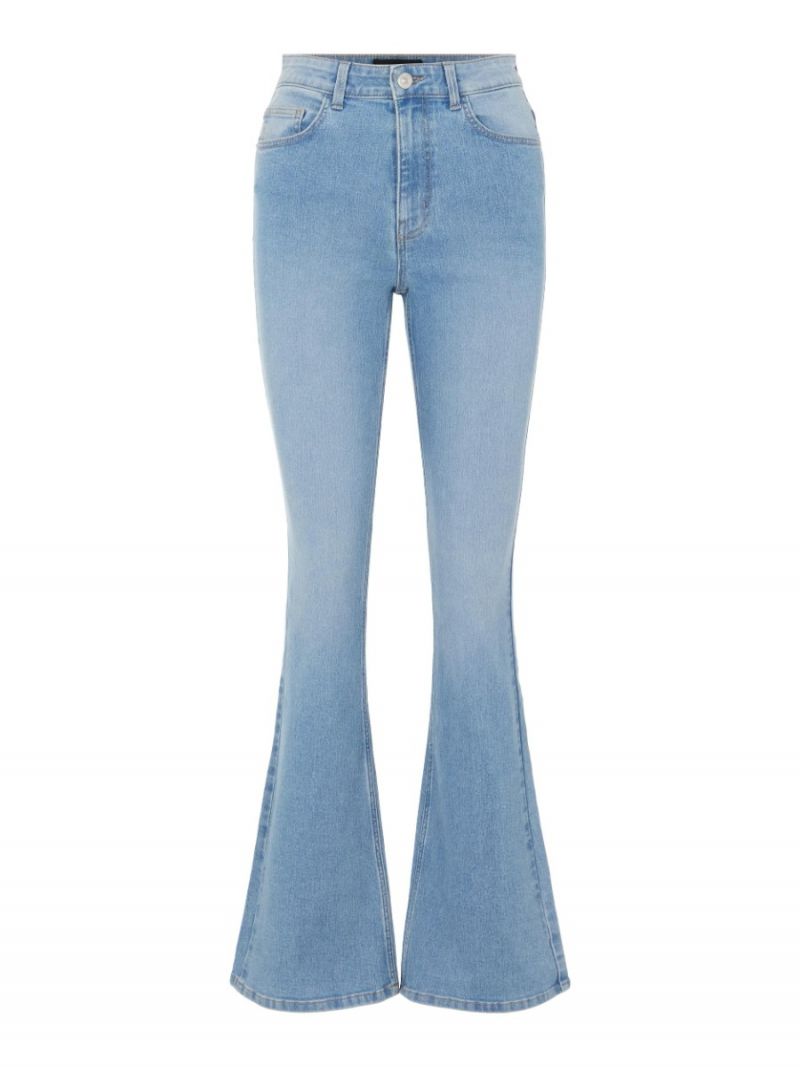 17123711 Pcpeggy Flared Jeans - Light Blue Denim