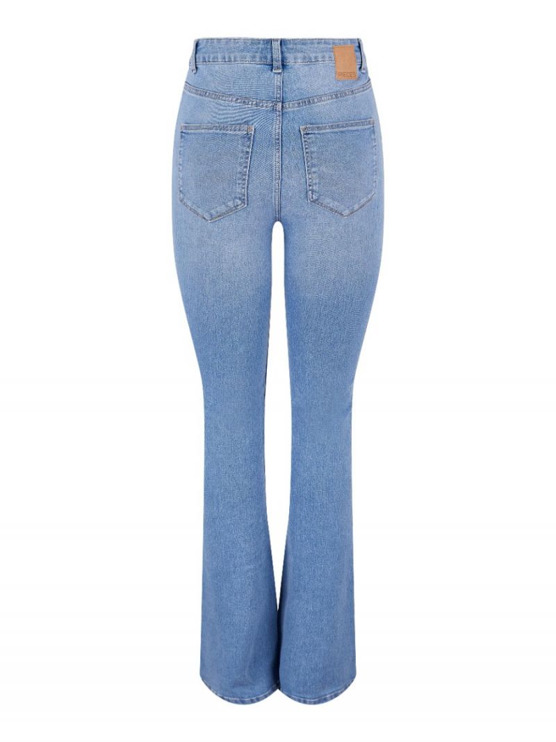 17123711 Pcpeggy Flared Jeans - Light Blue Denim
