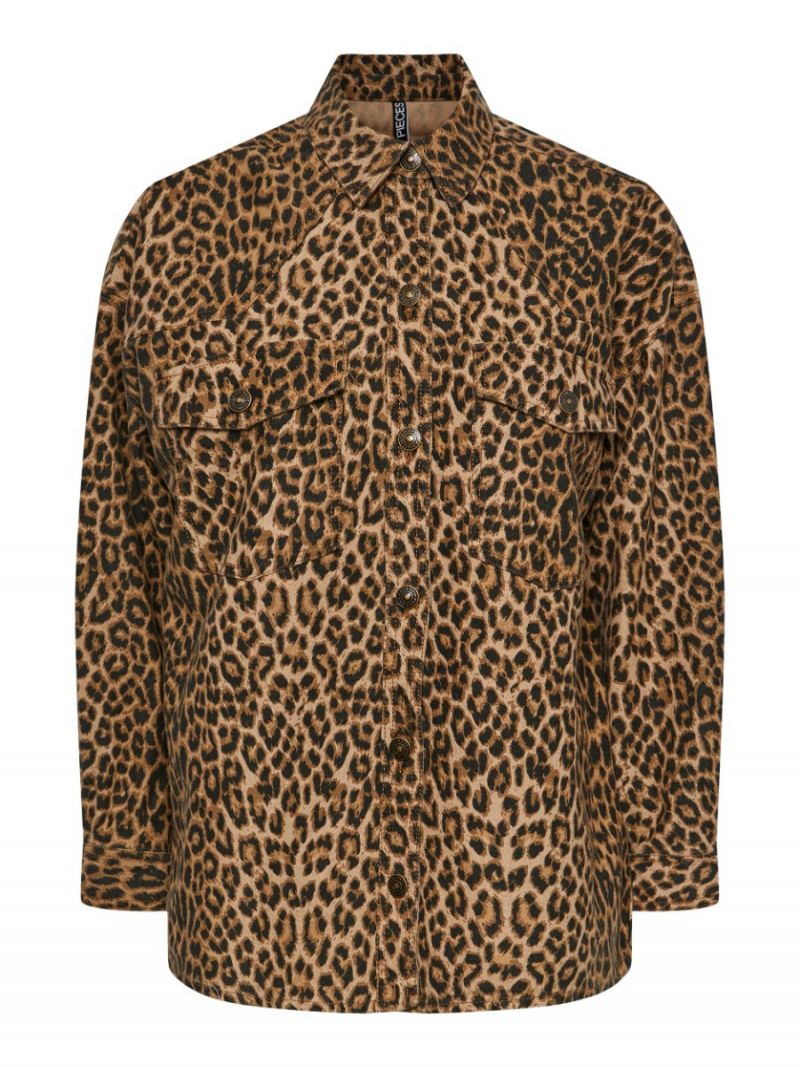 17128577 Pcnursel Leopard Print Blouse - Zwart