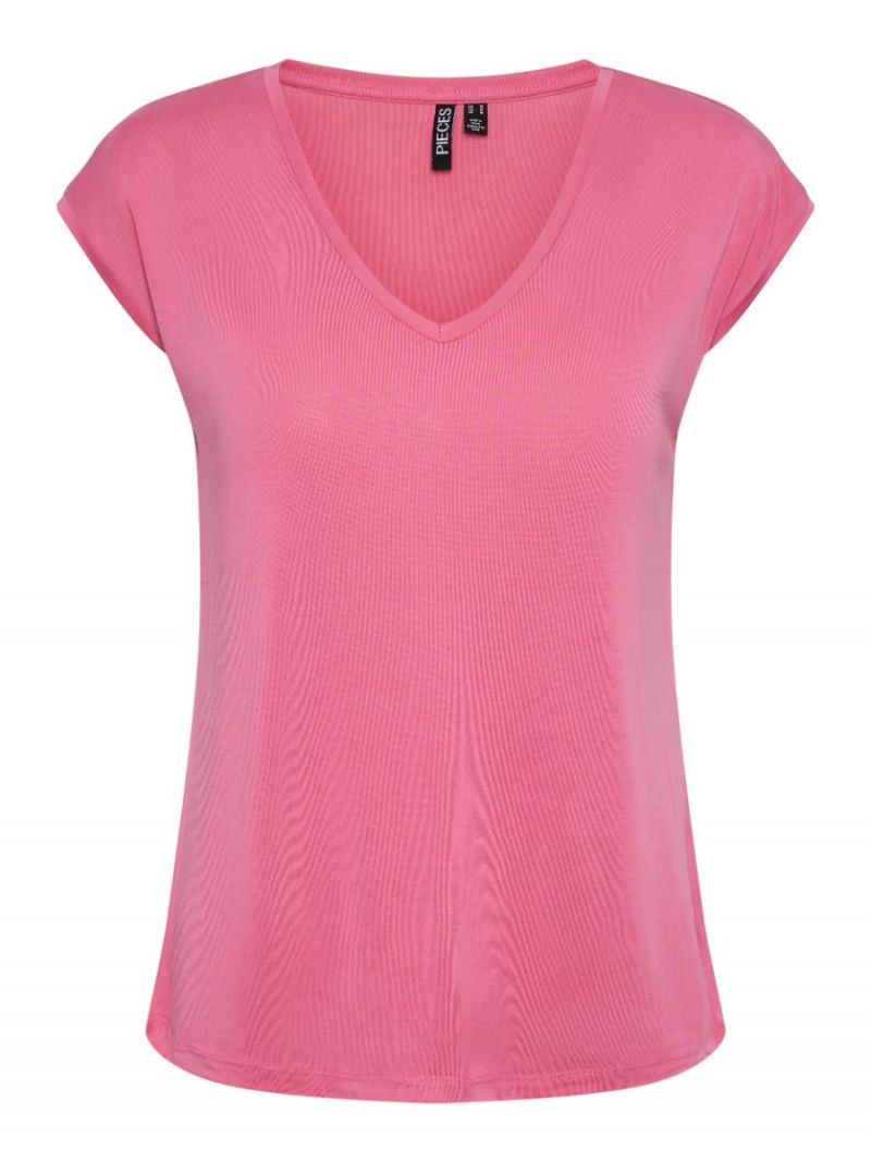 17095260 Pckamala T-Shirt met V-Hals - Shocking Pink