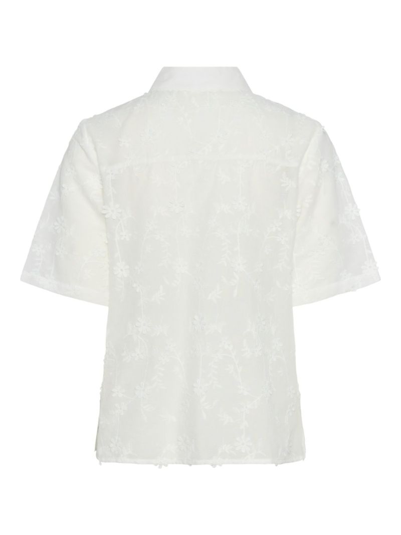 17151761 Pcnolax Blouse met Borduursel - Cloud Dancer