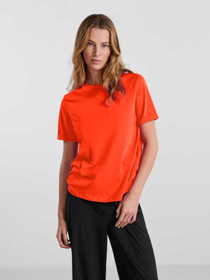  17086970 Pcria T-Shirt - Tangerine 