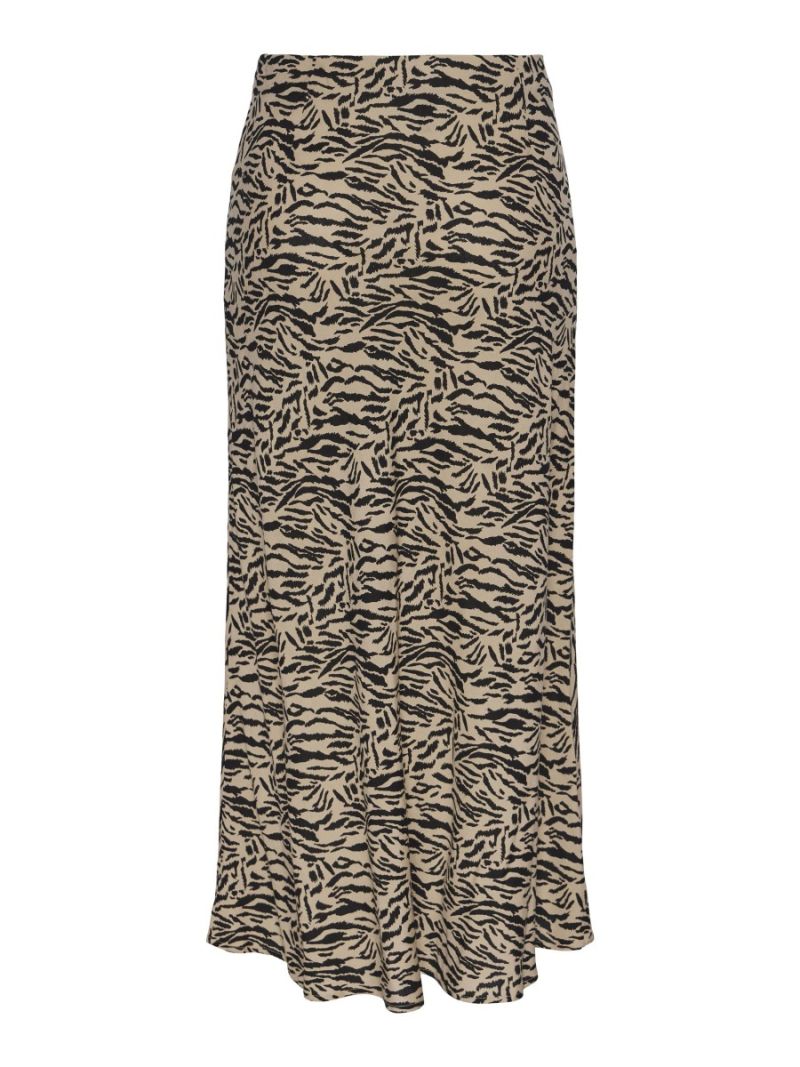 17147811 Pcnya Lange Rok met Print - White Pepper/Animal