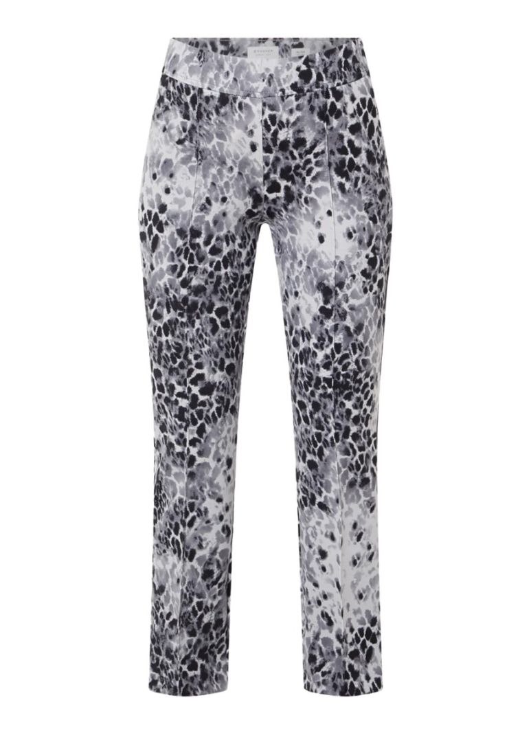 44730/452-78 Alisa Slim 296 Broek met Print - Dark Storm