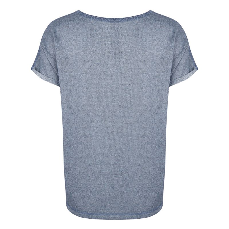 Glossy Shirt met Korte Mouw - Licht Blauw