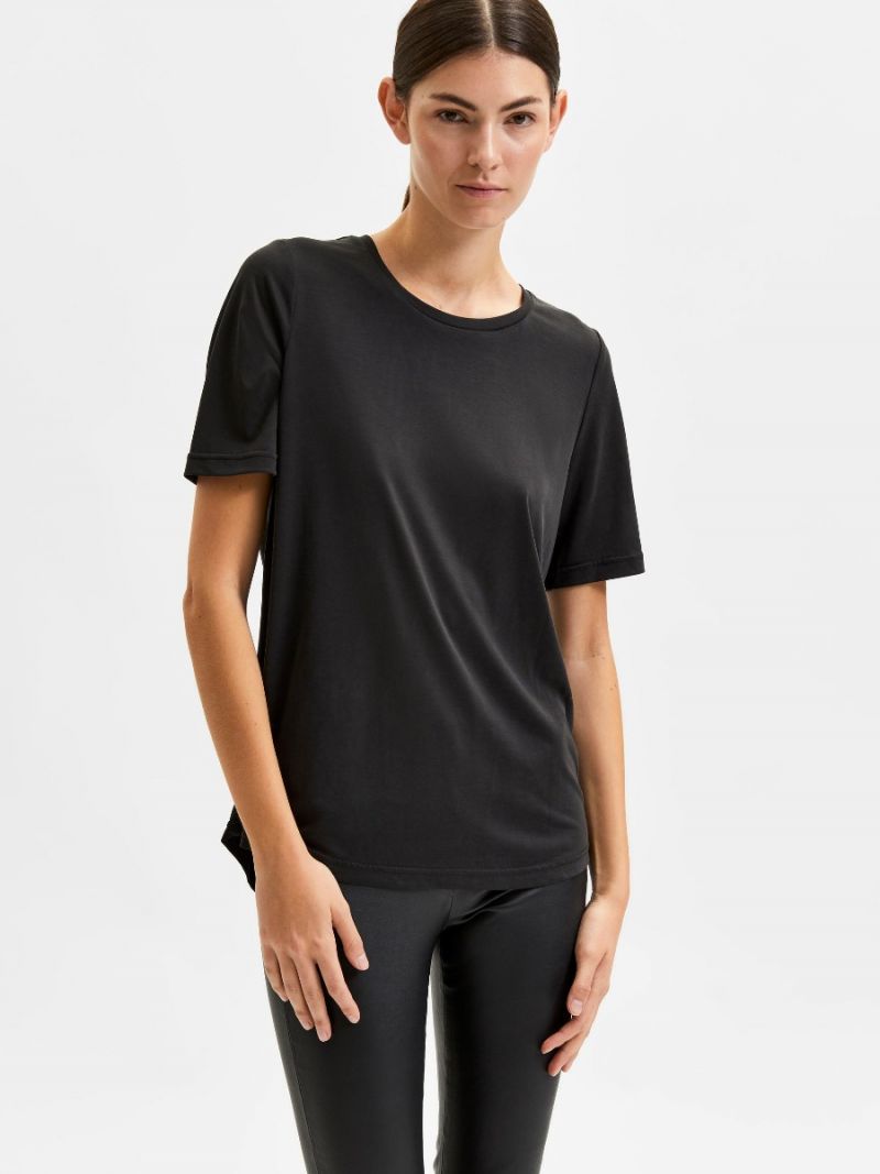 16082372 Slfstella Basis T-Shirt - Zwart