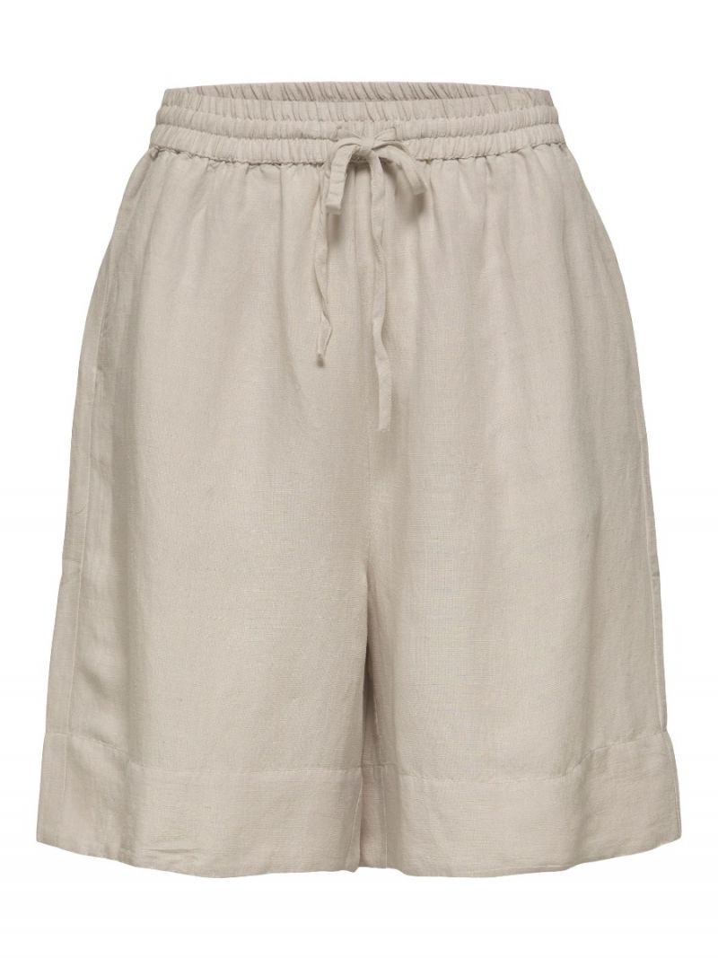 16084182 Slflena High Waist Shorts - Natural