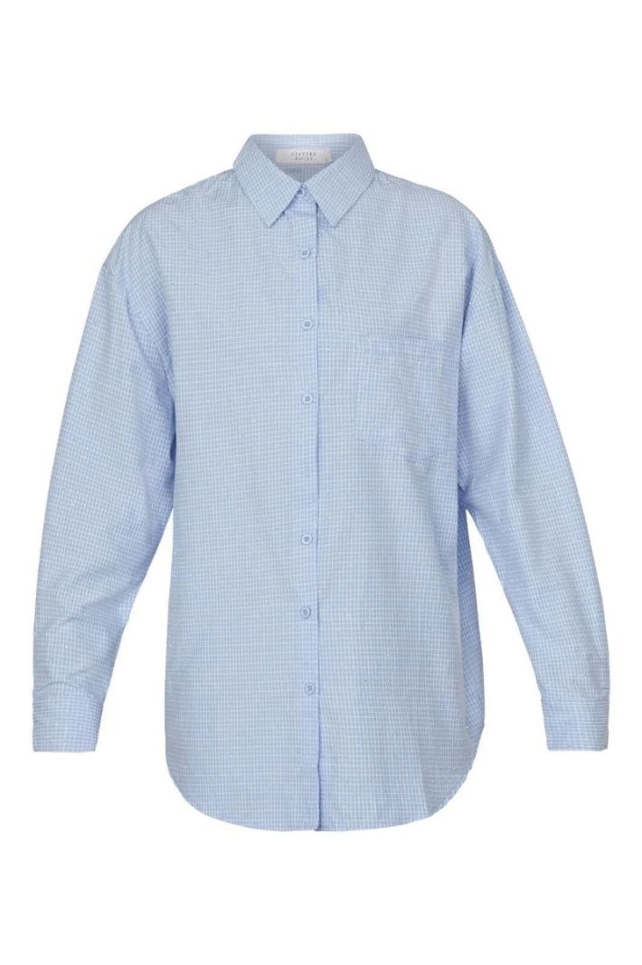 17772 GILMA-SH2 Blouse - Light Blue Check