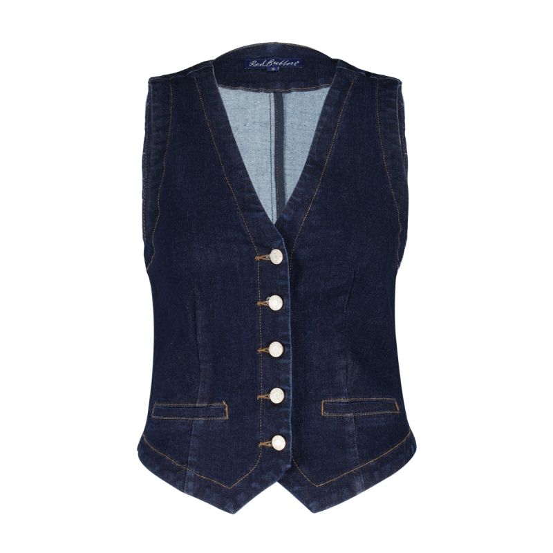 SRB4327 Denim Gilet - Donker Blauw