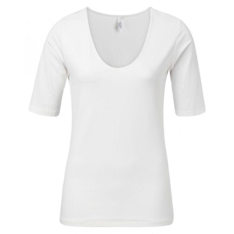 T-Shirt met Halve Mouw - Off White