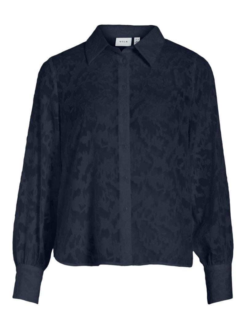 14095900 Viflema Kanten Blouse - Navy Blazer