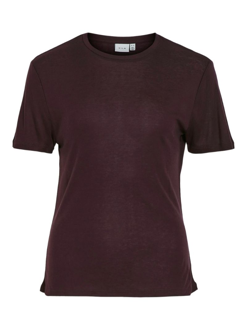 14096980 Vialexia T-Shirt met Ronde Hals - Plum Perfect