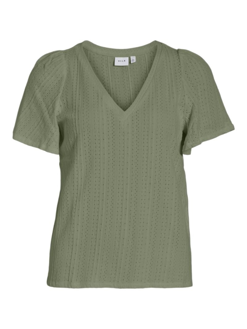 14095565 Vilibre Top met V-Hals - Oil Green