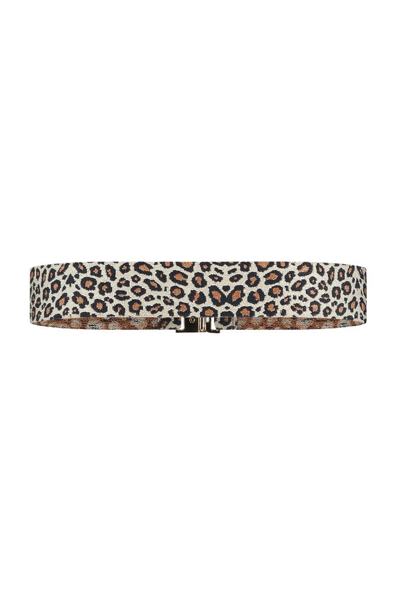 Camel elastic belt with animal print, Accessories